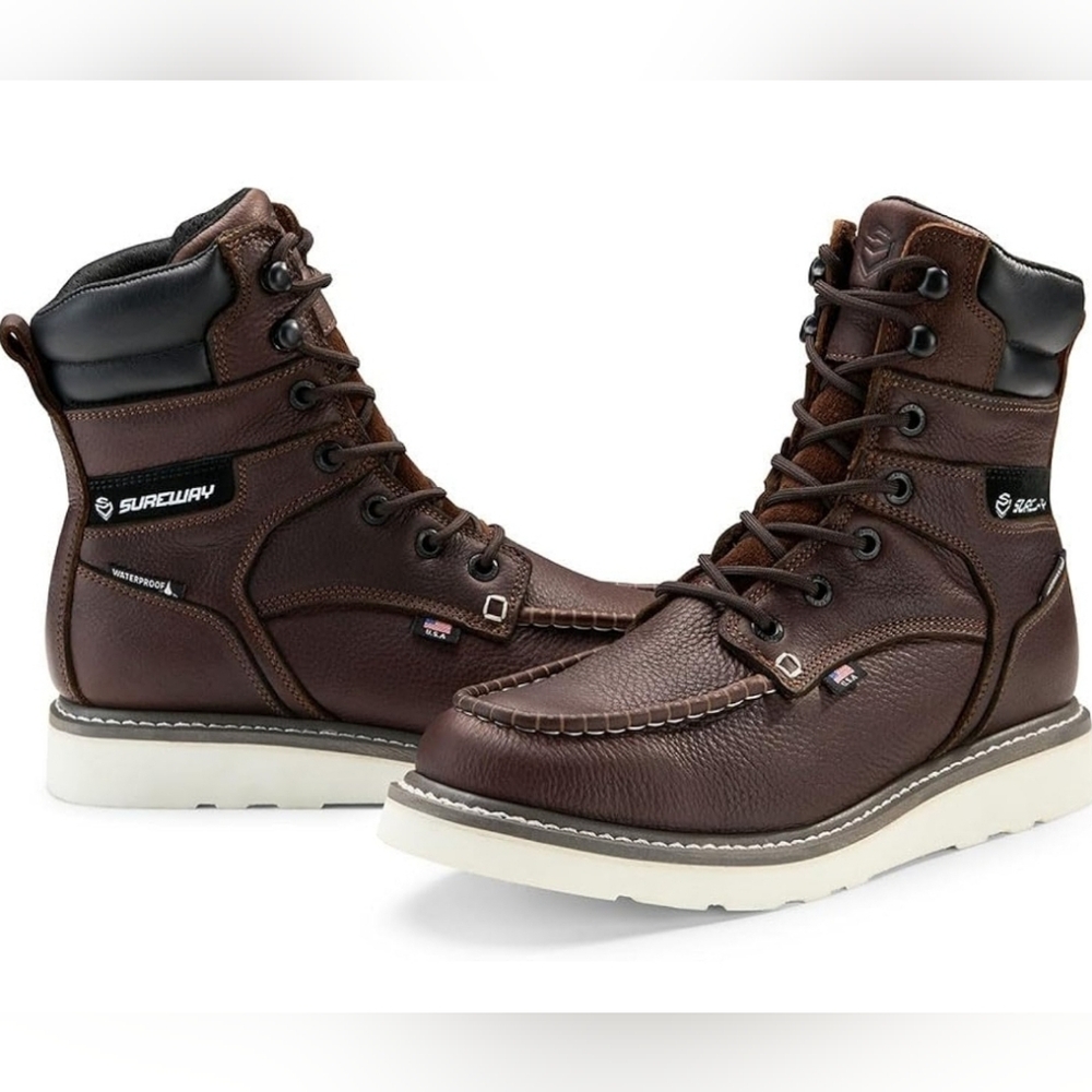 NIB Genuine Leather boots 11 lined warm 8" High Soft Toe SUREWAY Work 😀